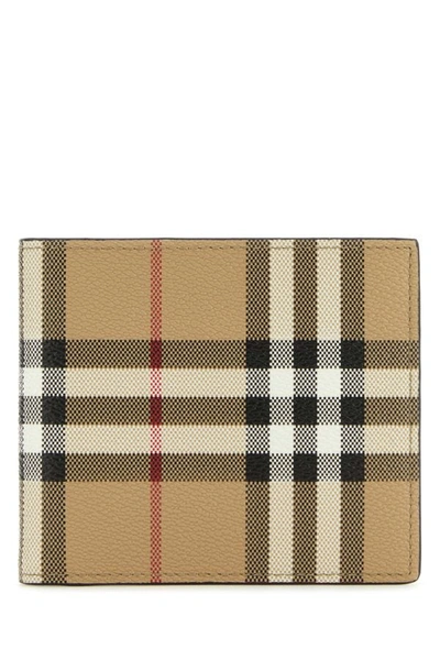 Burberry Man Printed Canvas Wallet In Multicolor