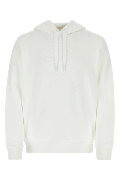 Burberry Cotton Logo Sweatshirt In White