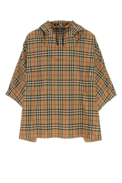 BURBERRY BURBERRY UNISEX EMBROIDERED POLYESTER CHECK PONCHO