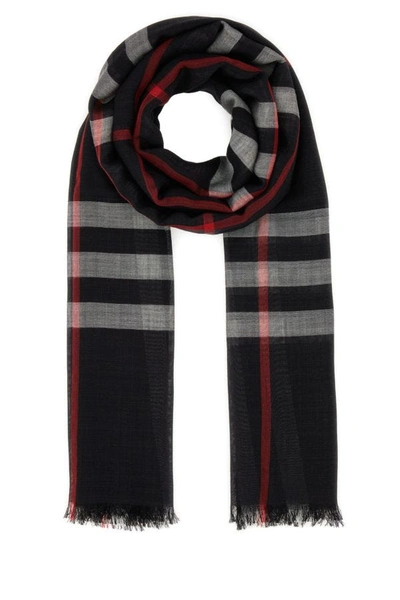 BURBERRY BURBERRY UNISEX EMBROIDERED WOOL BLEND SCARF