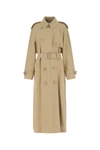 BURBERRY BURBERRY WOMAN BEIGE VISCOSE TRENCH COAT