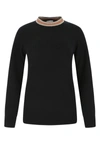 Burberry Tilda Saddle Stripe Cashmere-blend Sweater In Black