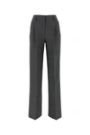 BURBERRY BURBERRY WOMAN DARK GREY WOOL WIDE-LEG PANT