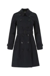 BURBERRY BURBERRY WOMAN MIDNIGHT BLUE COTTON CHELSEA TRENCH COAT