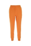 Burberry Logo Patch Cotton Track Pants In Orange