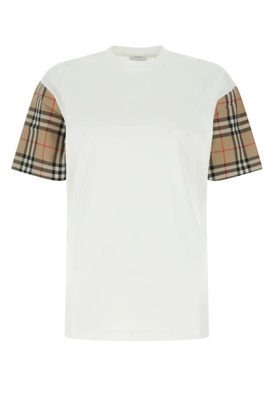 BURBERRY BURBERRY WOMEN WHITE COTTON T-SHIRT