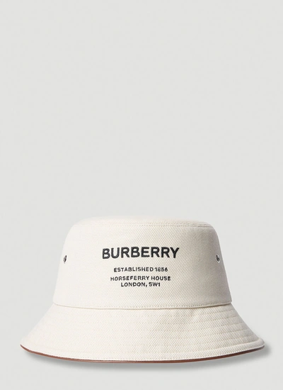 Burberry Women Horseferry Bucket Hat In White