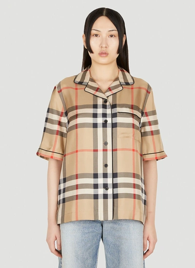 Burberry Tierney Pyjama Shirt Female Beige In Cream