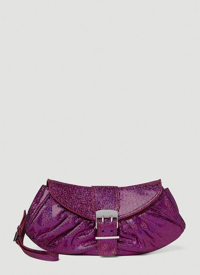 By Far Glami Metallic Clutch Bag In Purple