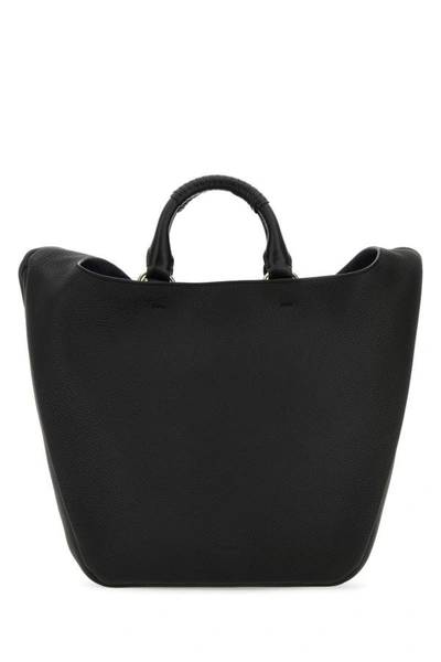 CHLOÉ CHLOE WOMEN BLACK LEATHER MEDIUM DEIA HANDBAG