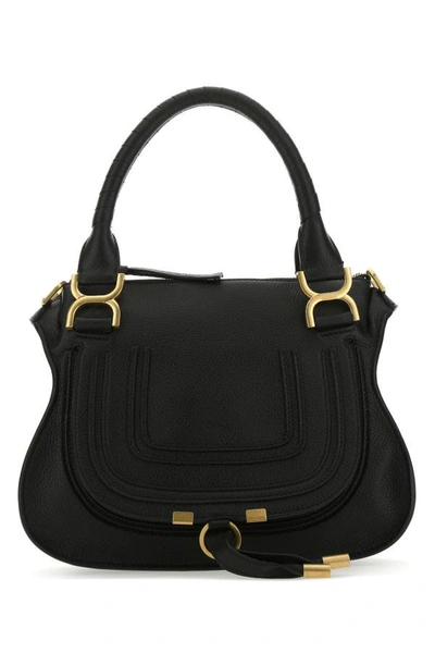 Chloé Chloe Woman Black Leather Medium Marcie Handbag