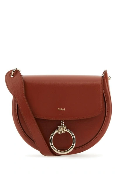 Chloé Chloe Woman Brick Leather Small Arlene Crossbody Bag In Red