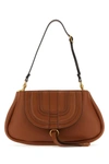 Chloé Brown Leather Marcie Clutch In Brown