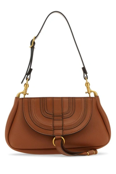Chloé Chloe Woman Brown Suede Marcie Clutch