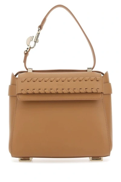 Chloé Chloe Woman Camel Leather Small Nacha Handbag In Brown