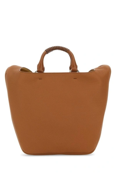 CHLOÉ CHLOE WOMAN CARAMEL LEATHER MEDIUM DEIA HANDBAG