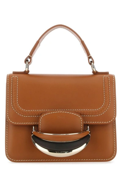 Chloé Chloe Woman Caramel Leather Small Kattie Handbag In Brown
