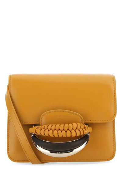 CHLOÉ CHLOE WOMEN MUSTARD LEATHER KATTIE CLUTCH