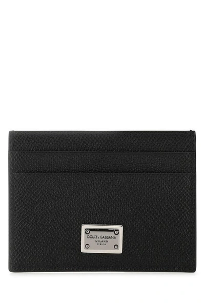 Dolce & Gabbana Men Black Leather Card Holder