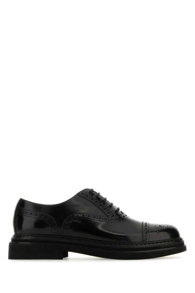 Dolce & Gabbana Man Black Leather Lace-up Shoes