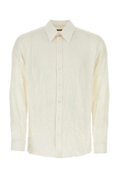 Dolce & Gabbana Extended Back Silk Shirt In White