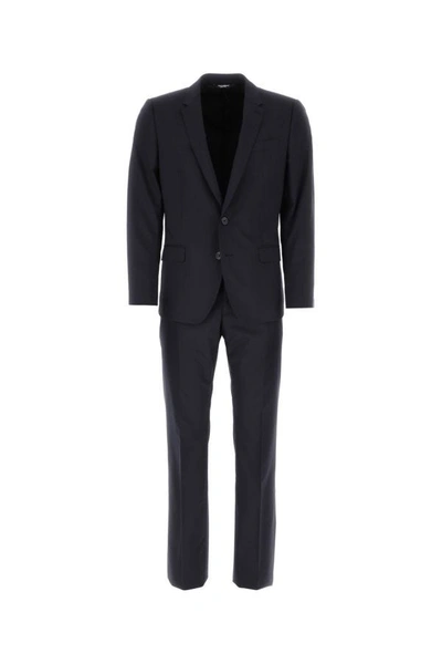 DOLCE & GABBANA DOLCE & GABBANA MEN NAVY BLUE LIGHT WOOL MARTINI SUIT