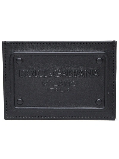 Dolce & Gabbana Black Leather Card Holder Man