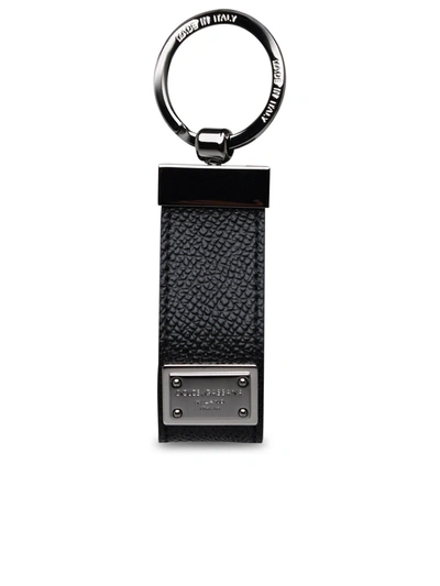 DOLCE & GABBANA DOLCE & GABBANA BLACK LEATHER DAUPHINE KEYRING MEN