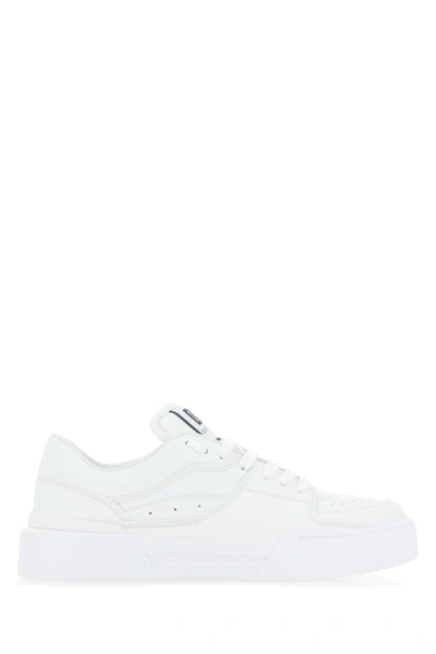 Dolce & Gabbana Man White Leather New Roma Sneakers