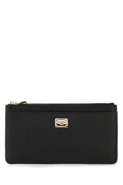 DOLCE & GABBANA DOLCE & GABBANA WOMEN BLACK LEATHER CARD HOLDER