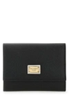 Dolce & Gabbana Black Leather Bifold Wallet With Logo Plate In Black