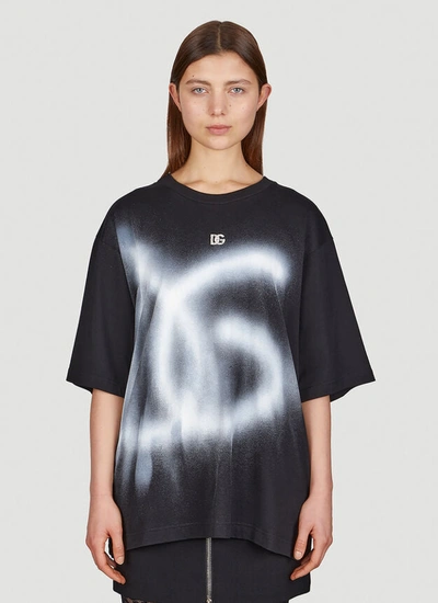 Dolce & Gabbana Spray Paint Logo T-shirt In Black