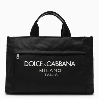 Dolce & Gabbana Black Nylon Tote Bag