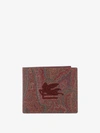 Etro Paisley-print Jacquard Wallet In Brown