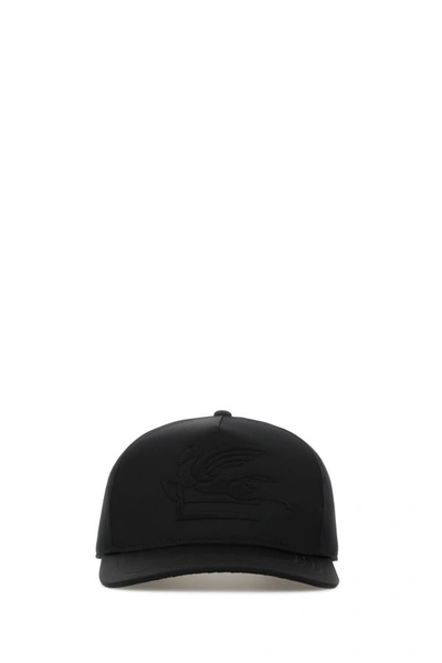 Etro Duchesse Baseball Silk Cap In Black