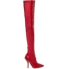 FENDI FENDI WOMEN RED ROCKOKO 100MM THIGH-HIGH OVER KNEE BOOTS/BOOTIES