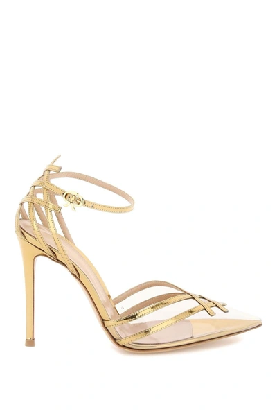 Gianvito Rossi Laminated Pumps With Plexi In Gold