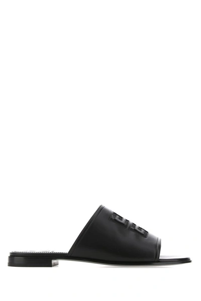 GIVENCHY GIVENCHY WOMAN BLACK NAPPA LEATHER 4G SLIPPERS