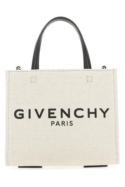 Givenchy Woman Ivory Canvas Mini G-tote Handbag In White