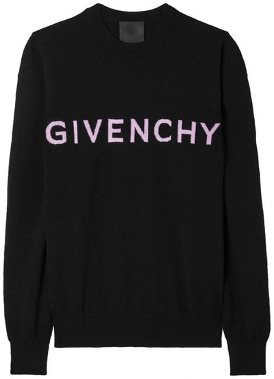 Givenchy Women Intarsia Cashmere Black Sweater