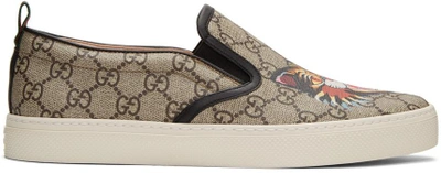 Gucci Gg Supreme Angry Cat Print Sneaker In Beige