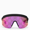 Gucci Twinsburg Mask-frame Logo Acetate Sunglasses In Pink
