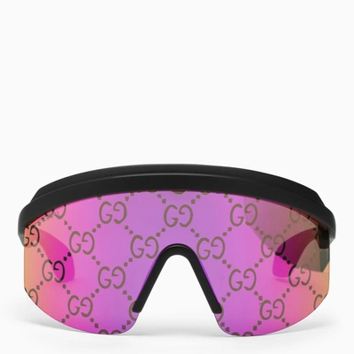 Gucci Twinsburg Mask-frame Logo Acetate Sunglasses In Pink