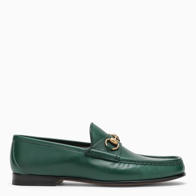 Gucci Green Horsebit Leather Loafers