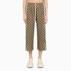 GUCCI GUCCI OLIVE GREEN TROUSERS WITH SIDE BANDS WOMEN