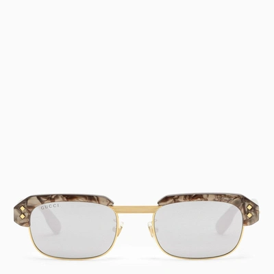 Gucci Eyewear Rectangular Frame Sunglasses In Brown