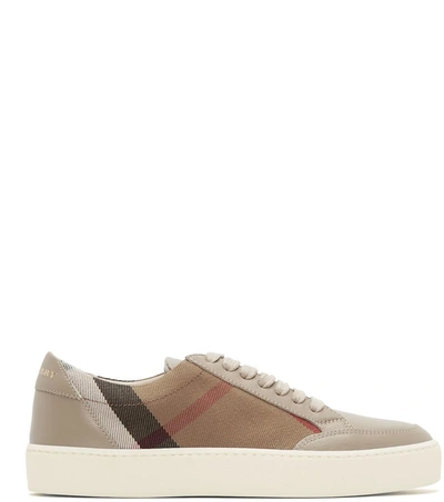 Burberry Taupe Salmond Check Sneakers