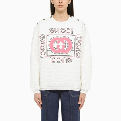 Gucci Vintage Logo Quilted Sweatshirt In White