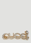 Gucci Crystal  Hair Slide In Gold