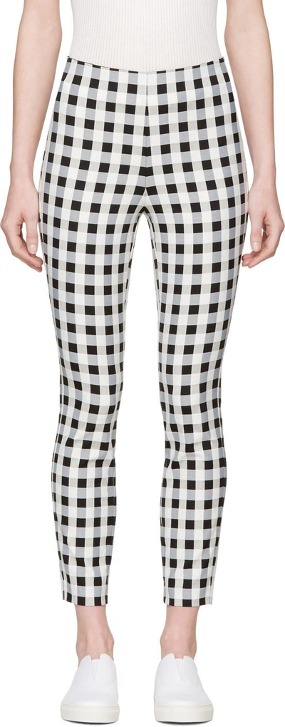 Rag & Bone Simone High-rise Checkered-print Trousers, Black/white In 黑/白